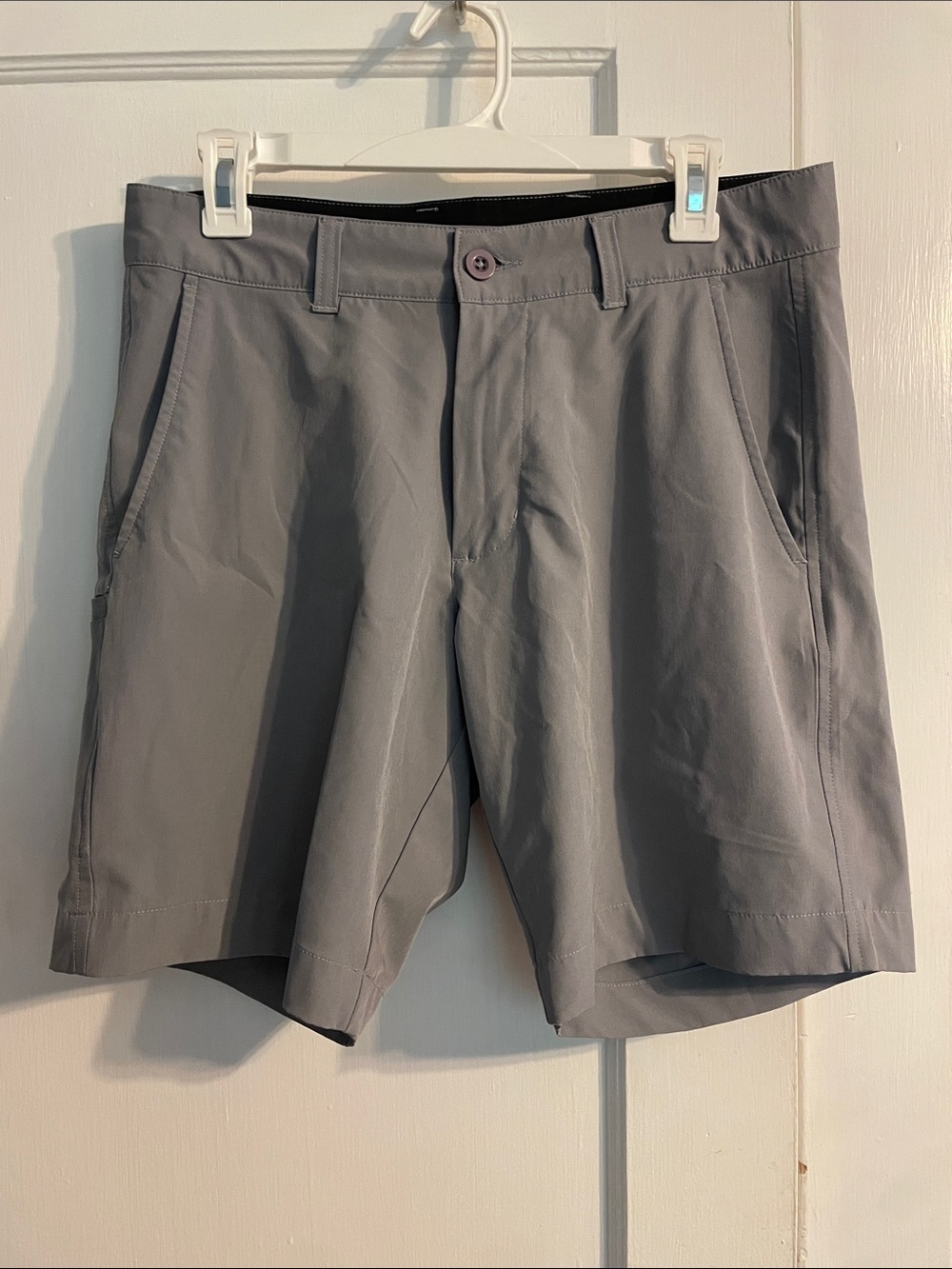 Men's Flat-Front Gray Performance Shorts